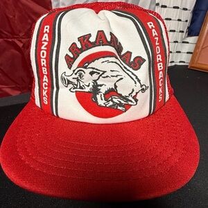 VINTAGE Arkansas Razorbacks Hat Cap 1980's Snapback Mesh Back Adult